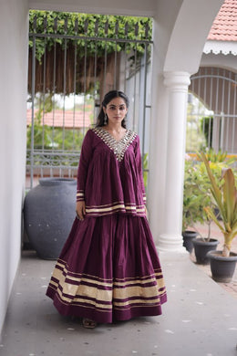 Women’s Lengha Choli with Embroidered Neckline