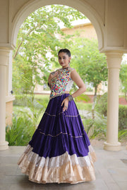Women’s Rayon Lehenga with Kutchi Work Blouse