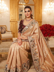 Pure Kanjivaram Silk Saree – Heavy Embroidered Indian Wedding & Bridal Saree