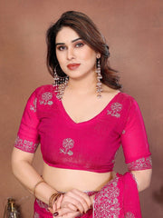 Heavy Embroidered Border, Indian Traditional Saree for Wedding, Party and Festive Wear