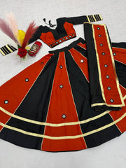 Women’s Roman Silk Lehenga Choli with Dupatta Real Mirror Work