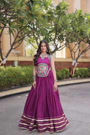 Women’s Embroidered Rayon Lehenga Choli Set,Traditional Indian Ethnic Wear