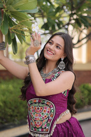 Women’s Embroidered Rayon Lehenga Choli Set,Traditional Indian Ethnic Wear