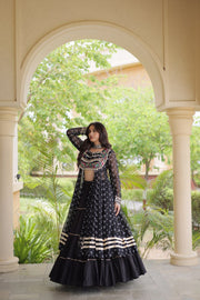 Kora Cotton Lehenga Choli Set for Women with Bandhni Print Kurti
