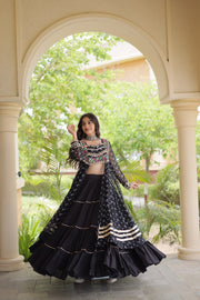 Kora Cotton Lehenga Choli Set for Women with Bandhni Print Kurti