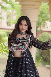 Kora Cotton Lehenga Choli Set for Women with Bandhni Print Kurti