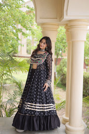 Kora Cotton Lehenga Choli Set for Women with Bandhni Print Kurti