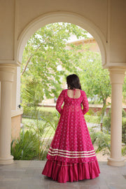 Kora Cotton Lehenga Choli Set for Women with Bandhni Print Kurti