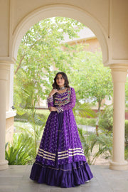 Kora Cotton Lehenga Choli Set for Women with Bandhni Print Kurti