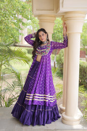 Kora Cotton Lehenga Choli Set for Women with Bandhni Print Kurti