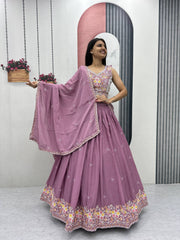 Women’s Floral Heavy Thread & Sequin Work Lehenga Choli with Dupatta