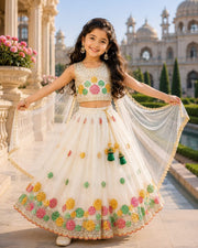 Girls Georgette Fabric Lehenga Choli Set with Dupatta