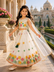 Girls Georgette Fabric Lehenga Choli Set with Dupatta