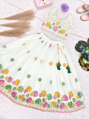 Girls Georgette Fabric Lehenga Choli Set with Dupatta