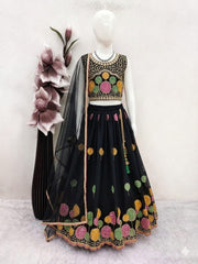 Girls Georgette Fabric Lehenga Choli Set with Dupatta