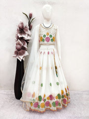 Girls Georgette Fabric Lehenga Choli Set with Dupatta