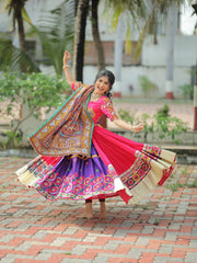 Women’s Heavy printed lehenga choli in heavy muslin cotton