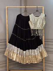 Women’s Lehenga with Mirror work Blouse With Full-Stitched Choli