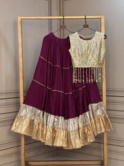 Women’s Lehenga with Mirror work Blouse With Full-Stitched Choli