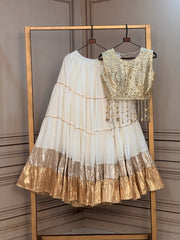 Women’s Lehenga with Mirror work Blouse With Full-Stitched Choli