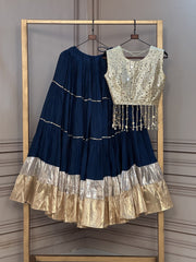 Women’s Lehenga with Mirror work Blouse With Full-Stitched Choli