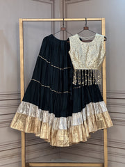 Women’s Lehenga with Mirror work Blouse With Full-Stitched Choli