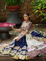 Heavy Muslin Cotton Printed Lehenga Choli with Real Mirror Work