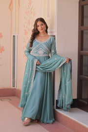 Women’s Designer Embroidered Anarkali Suit Set