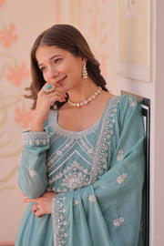 Women’s Designer Embroidered Anarkali Suit Set