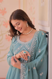 Women’s Designer Embroidered Anarkali Suit Set