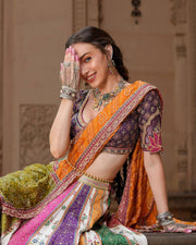 Heavy Muslin Cotton Lehenga Choli with Real Mirror Work.