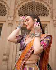 Heavy Muslin Cotton Lehenga Choli with Real Mirror Work.