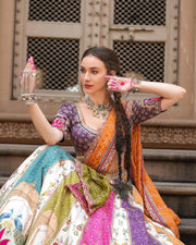 Heavy Muslin Cotton Lehenga Choli with Real Mirror Work.