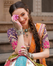 Heavy Muslin Cotton Lehenga Choli with Real Mirror Work.