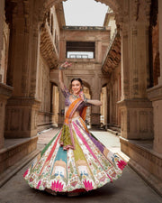 Heavy Muslin Cotton Lehenga Choli with Real Mirror Work.