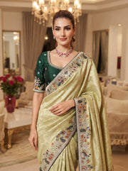 Pure Kanjivaram Silk Saree – Heavy Embroidered Indian Wedding & Bridal Saree