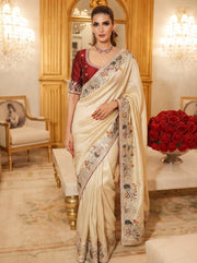 Pure Kanjivaram Silk Saree – Heavy Embroidered Indian Wedding & Bridal Saree