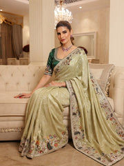 Pure Kanjivaram Silk Saree – Heavy Embroidered Indian Wedding & Bridal Saree