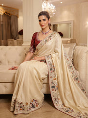 Pure Kanjivaram Silk Saree – Heavy Embroidered Indian Wedding & Bridal Saree