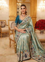 Pure Kanjivaram Silk Saree – Heavy Embroidered Indian Wedding & Bridal Saree