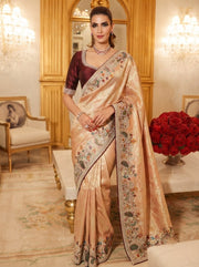 Pure Kanjivaram Silk Saree – Heavy Embroidered Indian Wedding & Bridal Saree