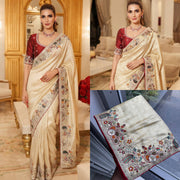 Pure Kanjivaram Silk Saree – Heavy Embroidered Indian Wedding & Bridal Saree