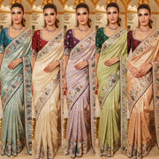 Pure Kanjivaram Silk Saree – Heavy Embroidered Indian Wedding & Bridal Saree