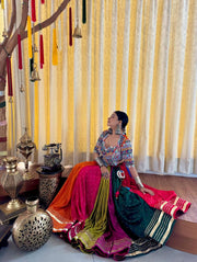 Women's Navratri Chaniya Choli Set with Real Mirror Work