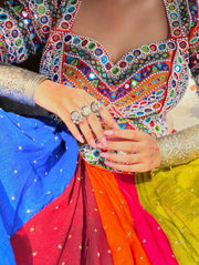 Women's Navratri Chaniya Choli Set with Real Mirror Work