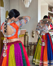 Women's Navratri Chaniya Choli Set with Real Mirror Work