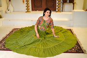 Women’s Olive Green Gujarati Garba Lehenga Choli
