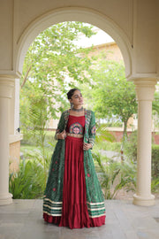 Women’s Lehenga with Bandhani Print Kutchi Gamthi Patchwork Top Traditional Ethnic Set