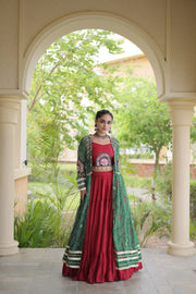 Women’s Lehenga with Bandhani Print Kutchi Gamthi Patchwork Top Traditional Ethnic Set