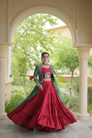 Women’s Lehenga with Bandhani Print Kutchi Gamthi Patchwork Top Traditional Ethnic Set